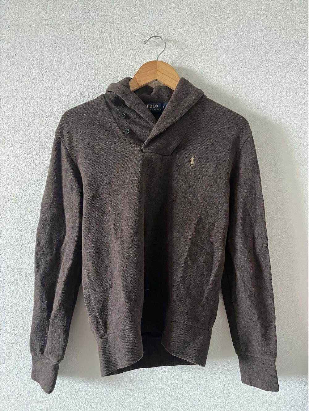 Polo Ralph Lauren Brown Shawl Collar Sweater Small⁠